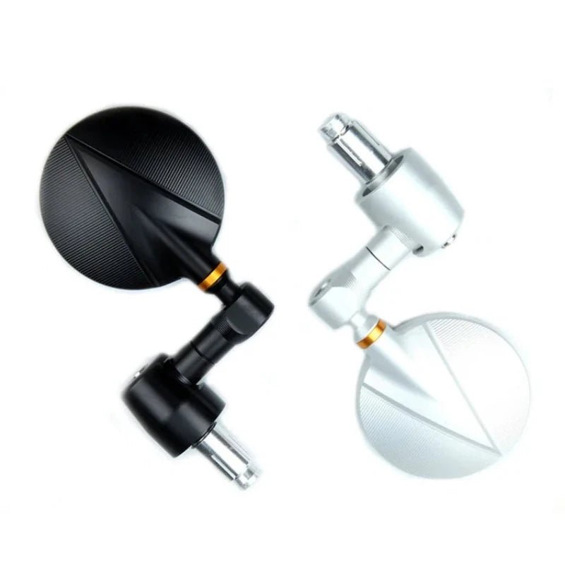 motor mirror fit for 13 - 14mm 17 - 19mm inner diameter handle bar motorcycle round retrofit anti - glare CNC rearview mirrorJSLMotors