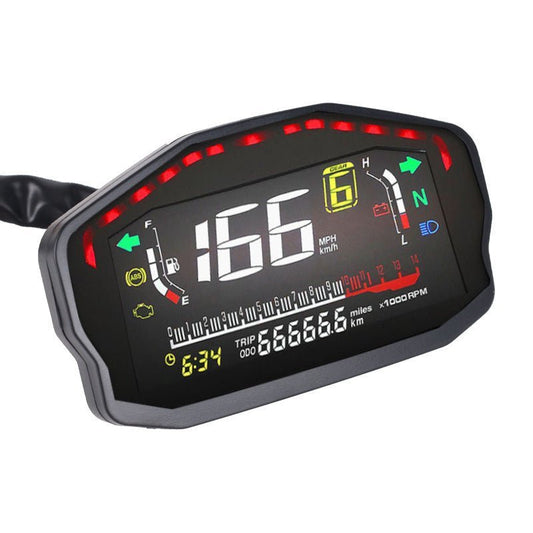 Motorcycle Modified LED LCD Instrument 12v Universal Tachometer Digital Odometer Multi - function SpeedometerJSLMotors