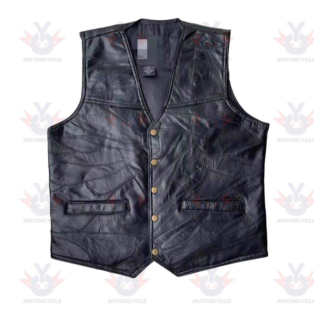 Motorcycle Riding Vest Leather Badge Net MenJSLMotors